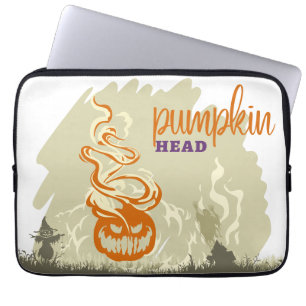 Housse Pour Ordinateur Portable Collection de timbres d'Halloween "Pumpkinhead"