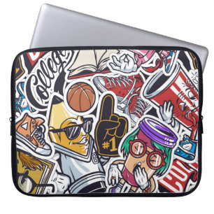 Housse Pour Ordinateur Portable College Fun, Colorée Motif Vintage