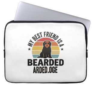 Housse Pour Ordinateur Portable Colley barbu Design pour amateur de chien Coucher