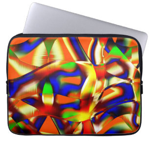 Housse Pour Ordinateur Portable Coloré de couleurs imposantes, orange et bleu comb
