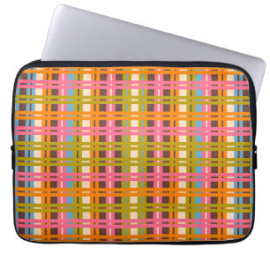 Housse Pour Ordinateur Portable Coloré Eclectique Rétro Contemporain Tissu