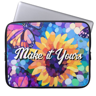 Housse Pour Ordinateur Portable Colorful Mosaic Sunflower Butterfly Laptop Sleeve