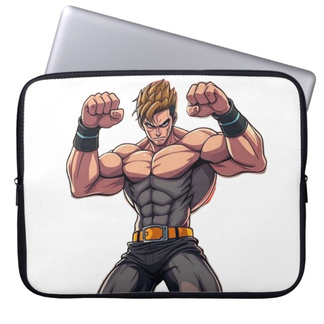 Housse Pour Ordinateur Portable Combattant d'anime (Devant)