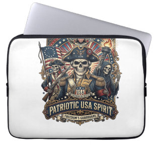 Housse Pour Ordinateur Portable Commandant de crâne colonial patriotique sombre Sk