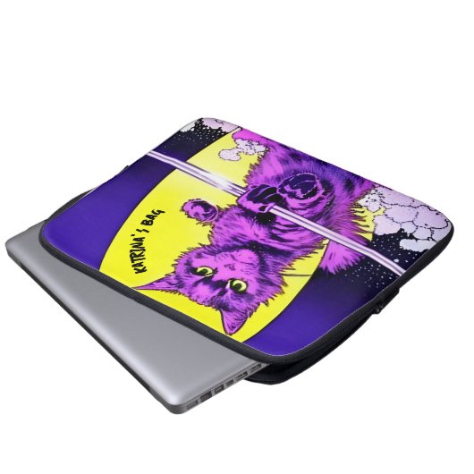 Housse Pour Ordinateur Portable Commando Chat. Modifiable (Devant bas)