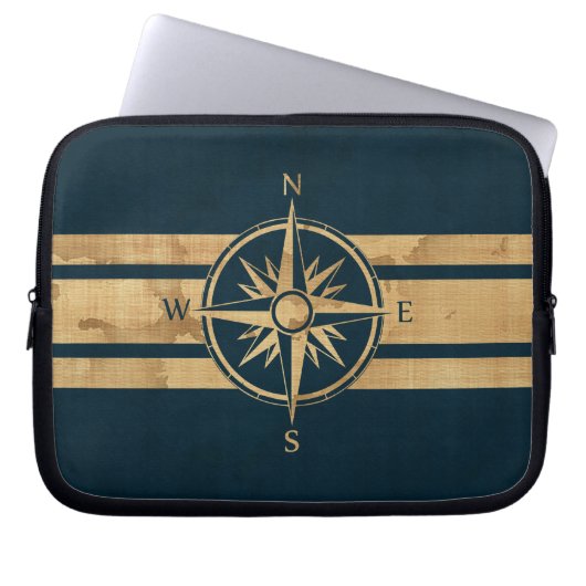 Housse Pour Ordinateur Portable Compas d'explorateur nautique (Devant)