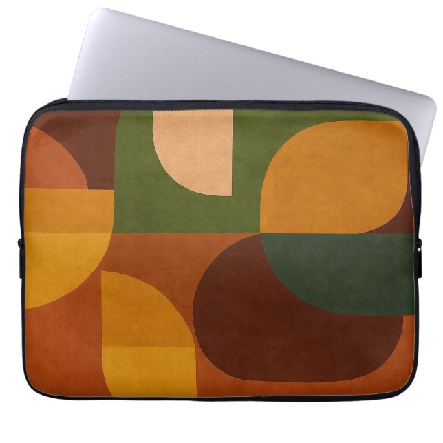 Housse Pour Ordinateur Portable Composition Abstraite Moderne du Milieu du Siècle (Devant)