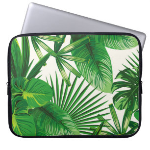 Housse Pour Ordinateur Portable Composition exotique tropicale verte naturelle feu