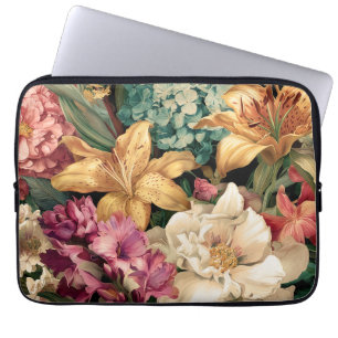 Housse Pour Ordinateur Portable Composition florale vintage vibrante