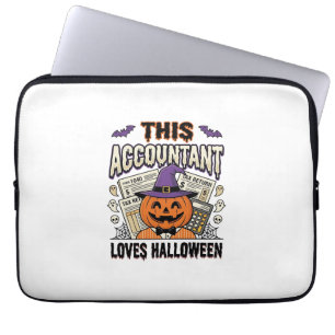 Housse Pour Ordinateur Portable Comptable d'Halloween Drôle Saison fiscale effraya