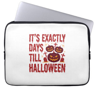 Housse Pour Ordinateur Portable Compteur de Halloween Citrouilles Cimetière Horreu