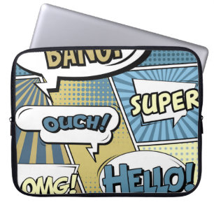 Housse Pour Ordinateur Portable concept créatif Abstrait comic pop art style blan