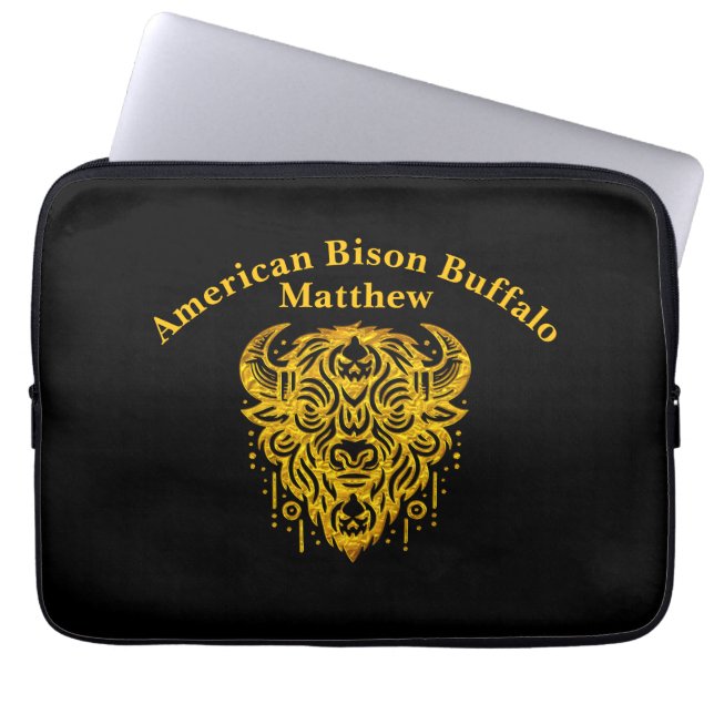 Housse Pour Ordinateur Portable Conception complexe de bisons avec éléments tribau (Devant)