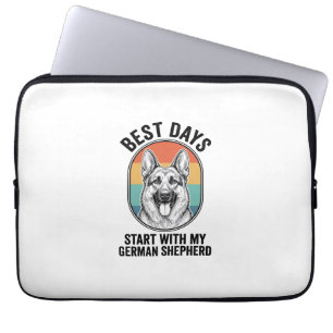 Housse Pour Ordinateur Portable Conception d'amour de chien d'art rétro Berger All