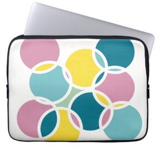 Housse Pour Ordinateur Portable Conception de cercle coloré – Impression géométriq