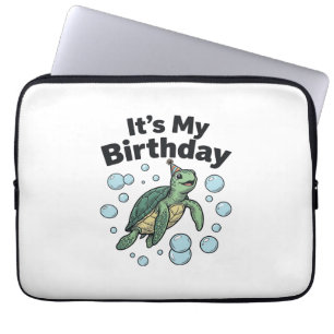 Housse Pour Ordinateur Portable Conception de chemise d'anniversaire de tortue mar