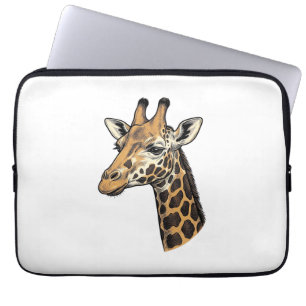 Housse Pour Ordinateur Portable Conception de chemise de portrait de girafe gravur
