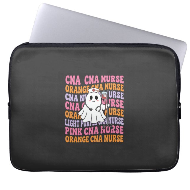 Housse Pour Ordinateur Portable Conception de fantôme d'infirmière CNA Halloween (Devant)
