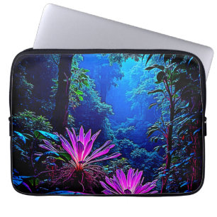 Housse Pour Ordinateur Portable Conception de Fleur de Jungle Lumineuse Mystique