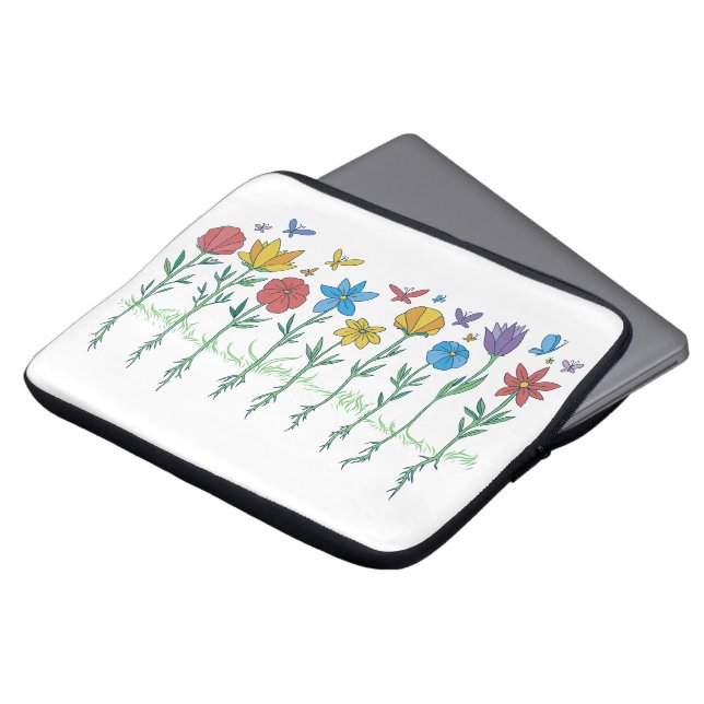 Housse Pour Ordinateur Portable Conception de fleurs en croissance (Devant haut)