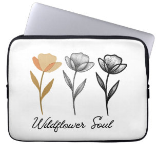 Housse Pour Ordinateur Portable Conception de fleurs sauvages tendance