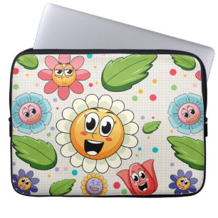 Housse Pour Ordinateur Portable Conception de fond transparente avec des fleurs co