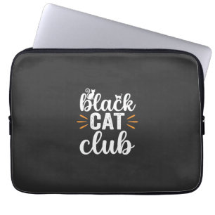 Housse Pour Ordinateur Portable Conception de la fête d'Halloween du Black Cat Clu