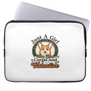 Housse Pour Ordinateur Portable Conception de la Saint-Valentin Corgi pour les ama