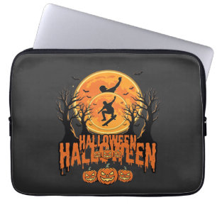 Housse Pour Ordinateur Portable Conception de Lune de Skateboard d'Halloween Hallo