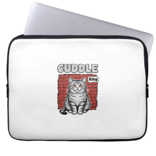 Housse Pour Ordinateur Portable Conception de T-shirt de chat vintage Cuddle King_