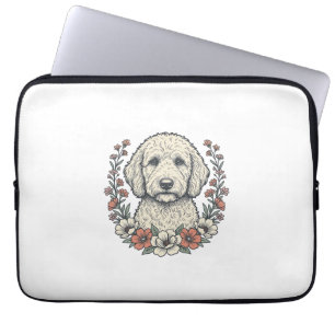 Housse Pour Ordinateur Portable Conception de T-Shirt de Portrait de Chien Bouclé