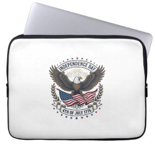 Housse Pour Ordinateur Portable Conception de t-shirt vintage avec drapeau d'aigle