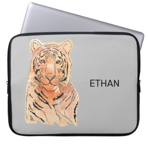 Housse Pour Ordinateur Portable Conception de tigre sur un manche d'ordinateur por