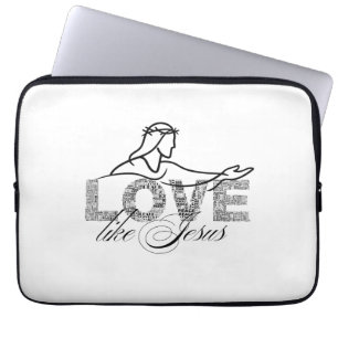 Housse Pour Ordinateur Portable Conception de typographie chrétienne Aimer comme J