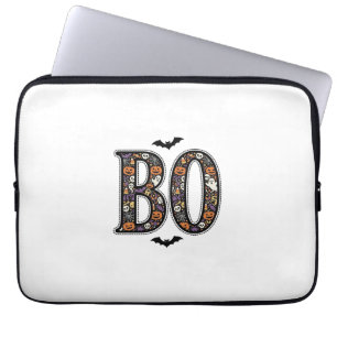Housse Pour Ordinateur Portable Conception de vecteur de doodle de Boo d'Halloween