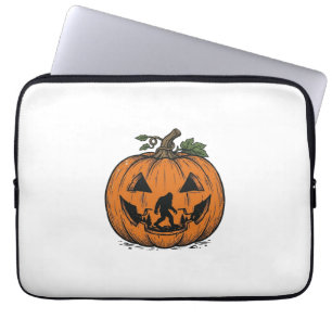 Housse Pour Ordinateur Portable Conception de vecteur de Halloween Citrouille Bigf