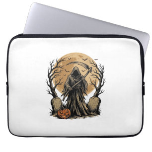 Housse Pour Ordinateur Portable Conception de vecteur de lune d'Halloween de fauch