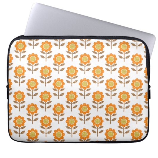 Housse Pour Ordinateur Portable Conception des fleurs rétro (Devant)
