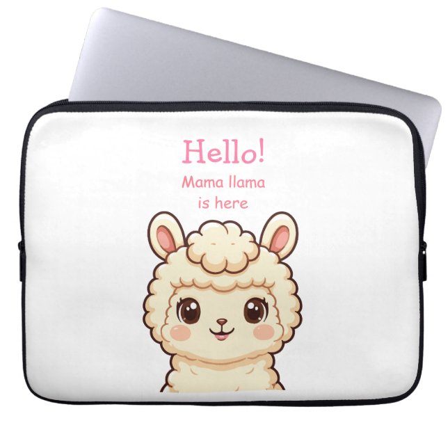 Housse Pour Ordinateur Portable Conception d'illustration de lama mignon (Devant)