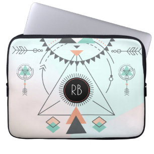 Housse Pour Ordinateur Portable Conception géométrique de totem coloré tribal