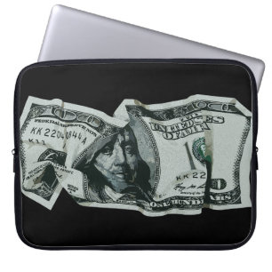 Housse Pour Ordinateur Portable Conception moderne d'un billet de 100 $ froissé