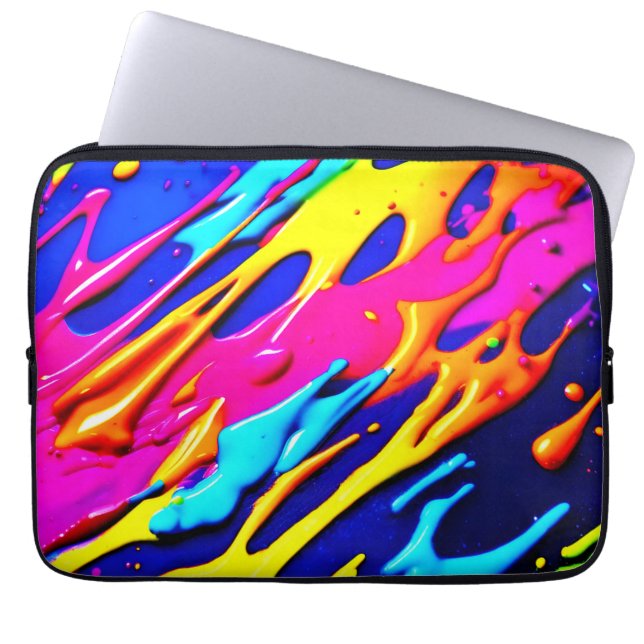 Housse Pour Ordinateur Portable Conception Neon Splatter (Devant)