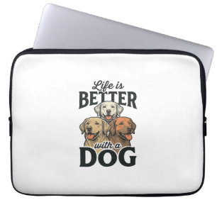 Housse Pour Ordinateur Portable Conception vectorielle vintage La vie est meilleur