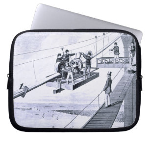 Housse Pour Ordinateur Portable Construction de pont de Brooklyn, New York (litho)