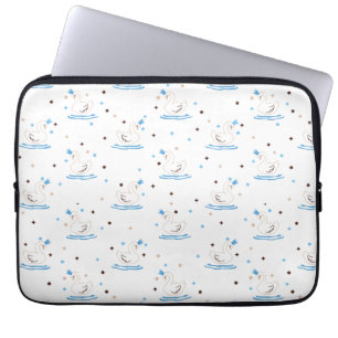 Housse Pour Ordinateur Portable Conte de fée du lac Swan enchanté Swan couronné