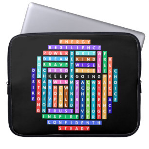 Housse Pour Ordinateur Portable Continuez à faire Motivational Word Recherche Cerc