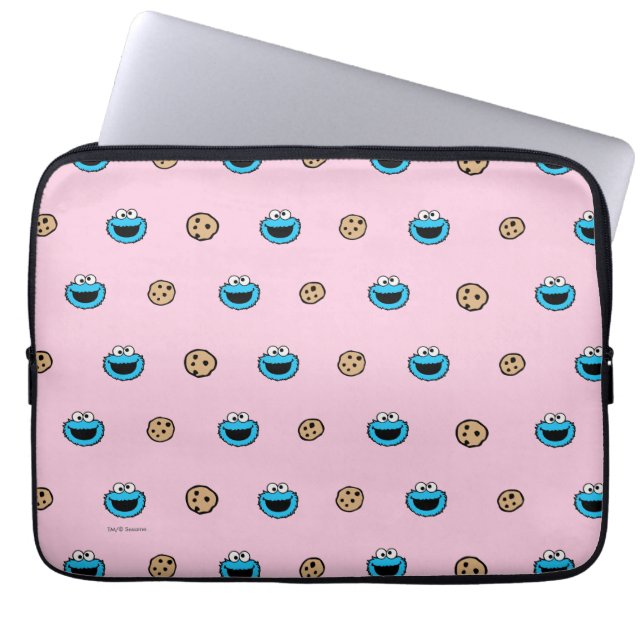 Housse Pour Ordinateur Portable Cookie Monster et motif rose Cookies (Devant)