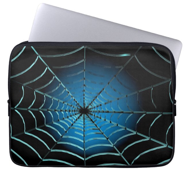 Housse Pour Ordinateur Portable Cool Blue Spider Web (Devant)