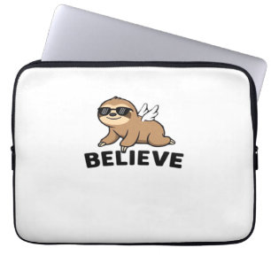 Housse Pour Ordinateur Portable Cool Flying Sloth Croyez Drôle Motivational Design