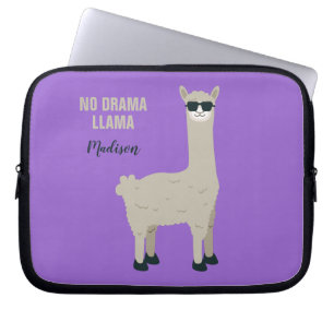 Housse Pour Ordinateur Portable Cool Llama personnalisé nom et couleur des manche